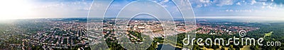 City Municipality of Bremen Aerial FPV drone photography.. Bremen is a major cultural and economic hub in the northern regions Stock Photo