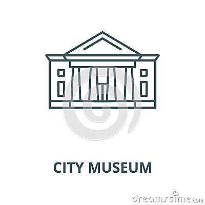City museum line icon, vector. City museum outline sign, concept symbol, flat illustration Vector Illustration
