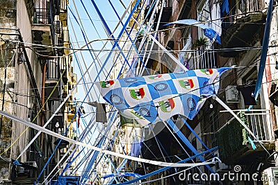 the city of Naples celebrates the euphory for the SerieA title back to the city 33 years after Maradona Editorial Stock Photo