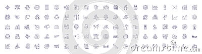 City navigation line icons signs set. Design collection of Map, GPS, Directions, Guide, Path, Street, Wayfinding, Course Vector Illustration