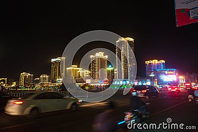 City neon lighting Editorial Stock Photo