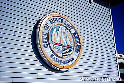 City of Newport Beach Seal Editorial Stock Photo