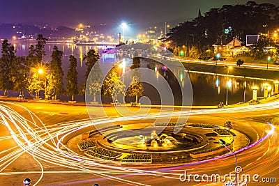 City night light, dalat city vietnam Stock Photo