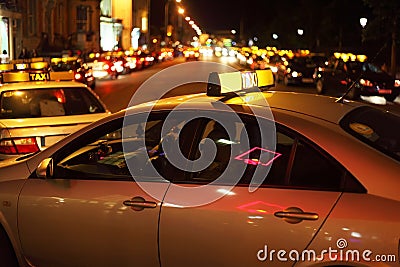 City nightlife. Many bright lights Stock Photo