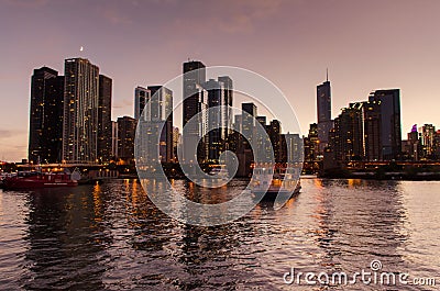 City nightscape in the evening Stock Photo