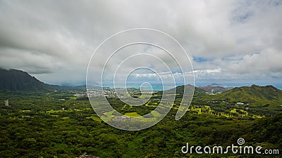 View at Nuuanu Pali Lookout Stock Photo