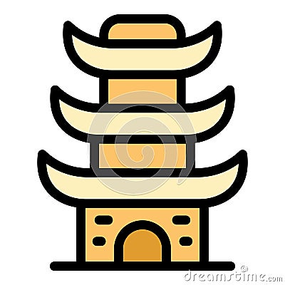 City pagoda icon vector flat Vector Illustration
