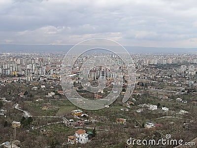 City on the paim, beautiful sky, sunny weather Stock Photo