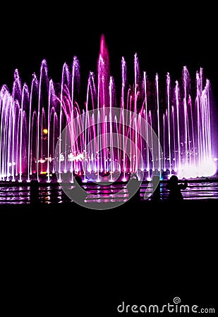 city ??park fountain light Banjarma Stock Photo