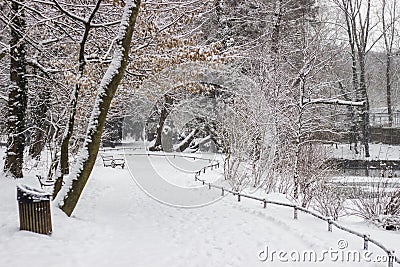 City park Maksimir Zagreb, winter Stock Photo