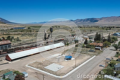 City park and Northern Nevada Railway Museum; Ely, Nevada. Editorial Stock Photo