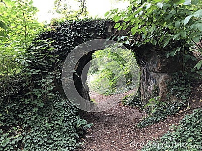 City Park and Old City promenade, Pozega - Slavonia, Croatia / Park pod gradom i Å¡etaliÅ¡te Stari grad, PoÅ¾ega - Hrvatska Stock Photo