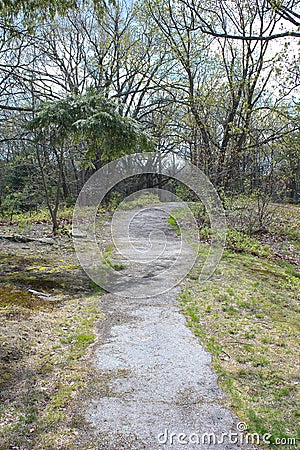 City Park Path in Springtime Stock Photo