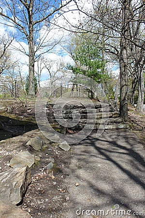 City Park Path in Springtime Stock Photo