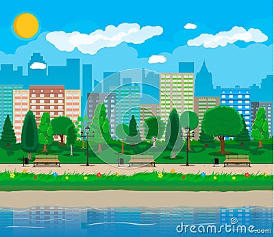 City park concept Vector Illustration