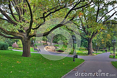 City park in Riga, Latvia. Stock Photo