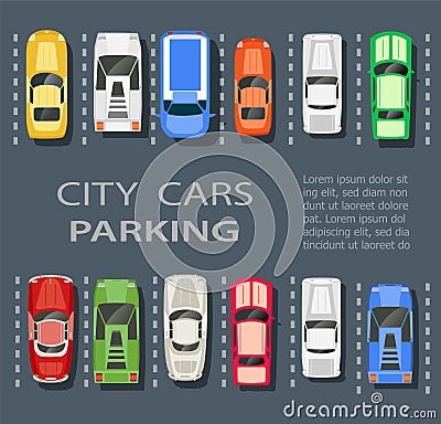 City parking lot Vector Illustration