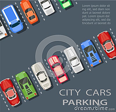 City parking lot Vector Illustration