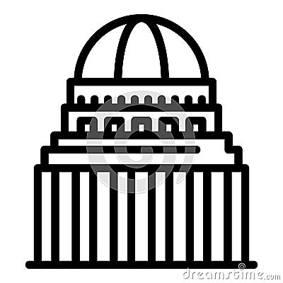 City parliament building icon, outline style Vector Illustration