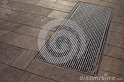 City pavement hatch Stock Photo