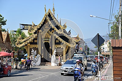 City Pillar Temple in Chiang Mai, Thailand Editorial Stock Photo