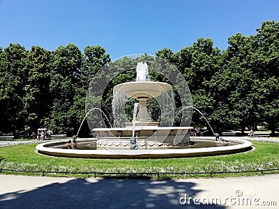 A city in Poland, Warsaw. Capitol city. City center. Saski Garden. Stock Photo