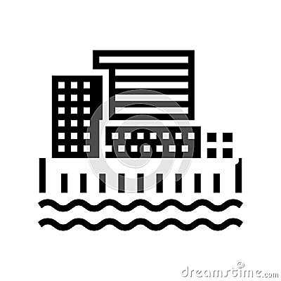 city port glyph icon vector illustration Cartoon Illustration