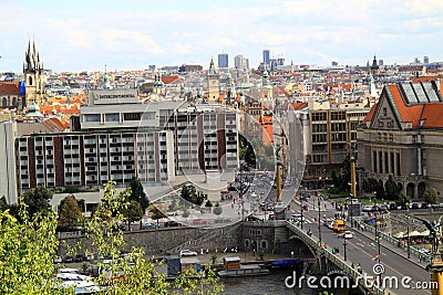 City of Prague seen from above Editorial Stock Photo