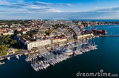 City of Pula aerial view Stock Photo