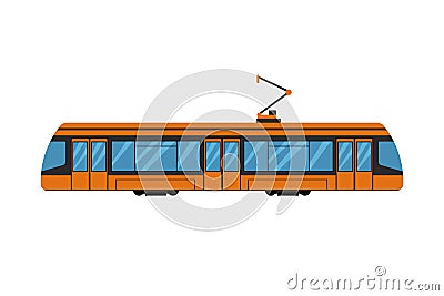 City railway tram transport vector illustration. Vector Illustration