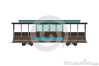 City railway tram transport vector illustration. Vector Illustration