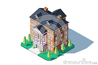 City residential building Cartoon Illustration