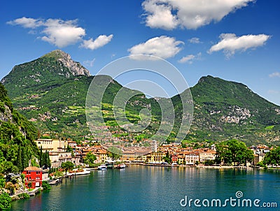 The city of Riva del Garda, Lago di Garda Stock Photo