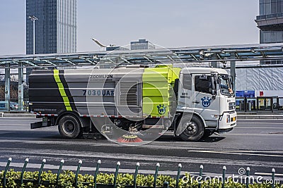 City road sweeper Editorial Stock Photo