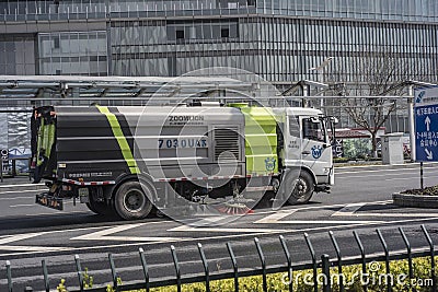 City road sweeper Editorial Stock Photo