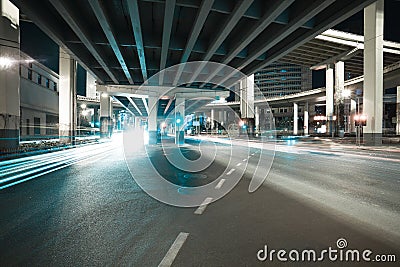 City road viaduct night of night scene Stock Photo