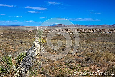 Long view of City of Rocks State Park near Silver City, New Mexico Stock Photo