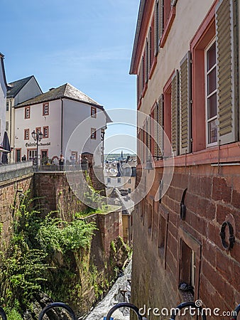 The city of Saarburg at the saar River Editorial Stock Photo