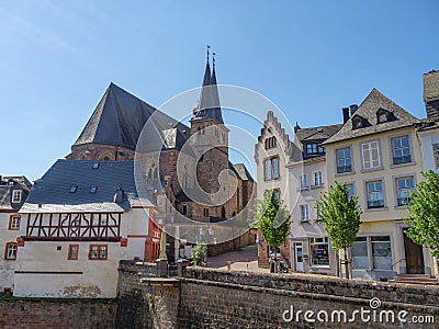 The city of Saarburg at the saar River Editorial Stock Photo