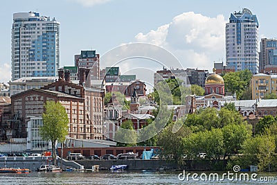 City of Samara with the Volga river Stock Photo