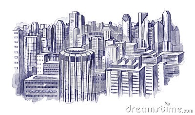 City scape Cartoon Illustration