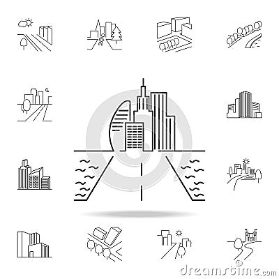 City scape lineicon. Detailed set of cityscape thin line icons. Premium graphic design. One of the collection icons for websites, Stock Photo