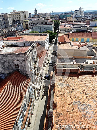 City Scene Rooftops Cuba Travel Island Outdoor Stock Photo