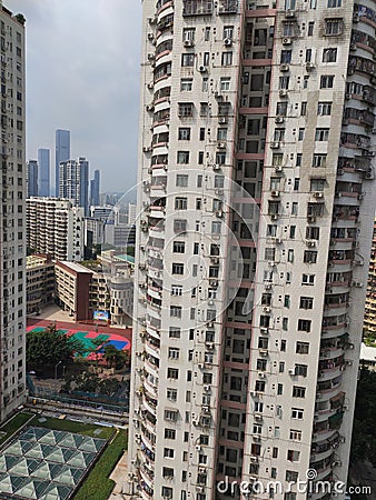 City Scenery Many-storied buildings Bustling city high rising buildings stand in great numbers Editorial Stock Photo