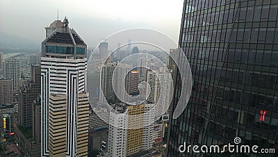 City Scenery Many-storied buildings Bustling city high rising buildings stand in great numbers Editorial Stock Photo