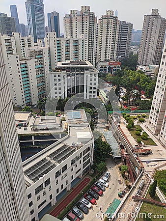 City Scenery Many-storied buildings Bustling city high rising buildings stand in great numbers Editorial Stock Photo