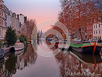 City scenic from Amsterdam in the Netherlands Editorial Stock Photo