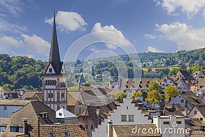 City Schaffhausen, Switzerland. Historical center. Top view Stock Photo
