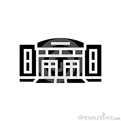 city school building glyph icon vector illustration Cartoon Illustration