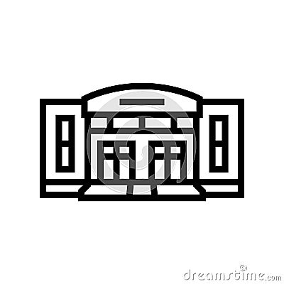 city school building line icon vector illustration Cartoon Illustration